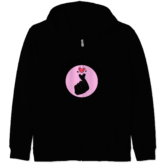 Korean heart symbol - Spread Love Intention Series Zip Hoodies