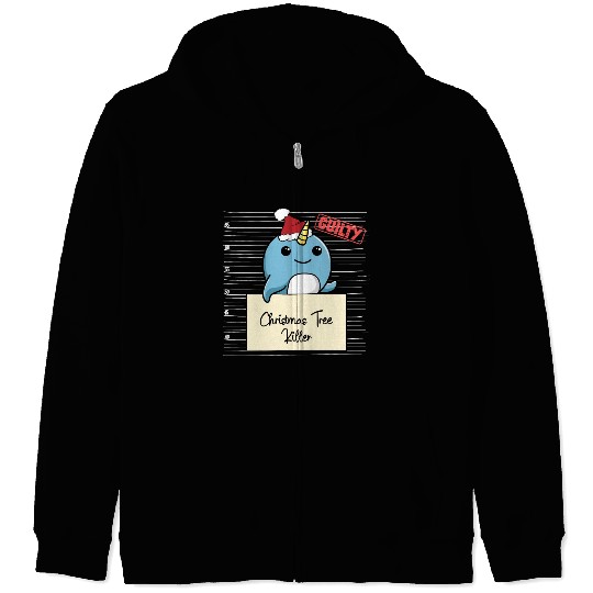 Narwhal christmas funny prison Zip Hoodies