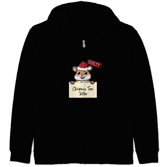 Hamster christmas funny prison Zip Hoodies