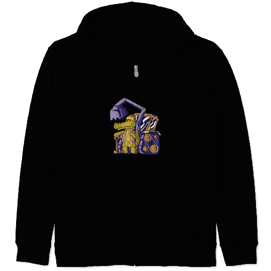 Construction worker alligator Construction worker Zip Hoodies