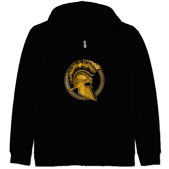 Gold Gladiator Sparta Greek Gym Workout Zip Hoodies