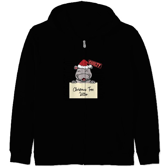 Hippo christmas funny prison Zip Hoodies