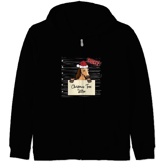 Horse christmas funny prison Zip Hoodies