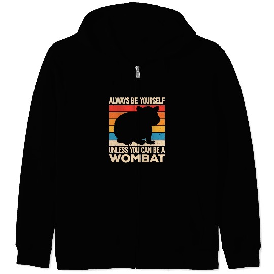 Native Australian Animal Lovers Cute Wombat Zip Hoodies