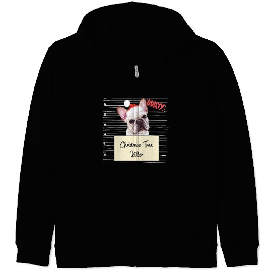 French Bulldog christmas funny prison Zip Hoodies