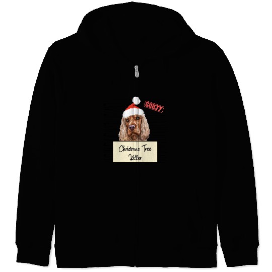 English cocker Spaniel christmas funny prison Zip Hoodies