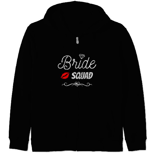 Bride Squad Womens Wedding Gifts for Bridesmaid Zip Hoodies