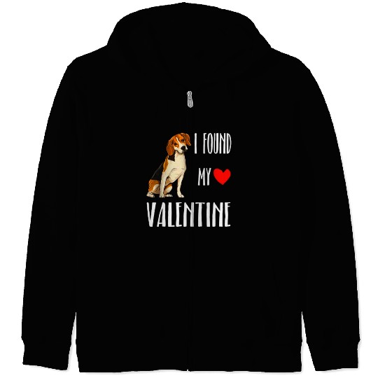 i found my valentine day beagle dog lover Zip Hoodies