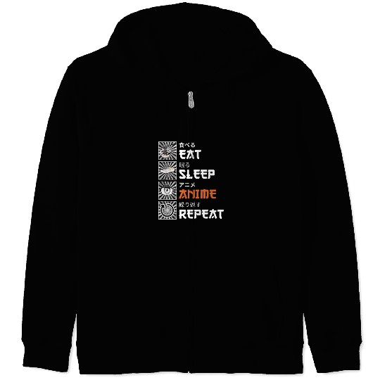 Eat, Sleep, Anime, Repeat - Gift For Christmas Day Zip Hoodies