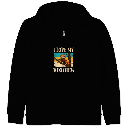 I Love My Veggies Red Panda Zookeeper Wildlife Zip Hoodies