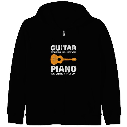 Guitar Piano Music Musician Bassist Guitarist Zip Hoodies