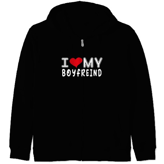 I Love My Boyfriend,valentine,I Heart My Boyfriend Zip Hoodies