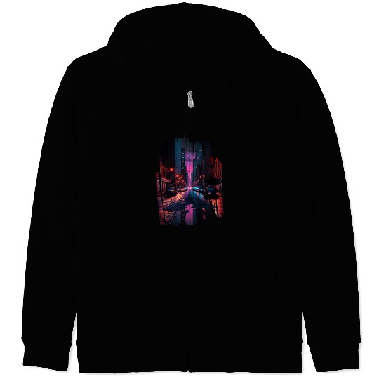 New York Vaporwave Aesthetic Retro Style Love NY Zip Hoodies