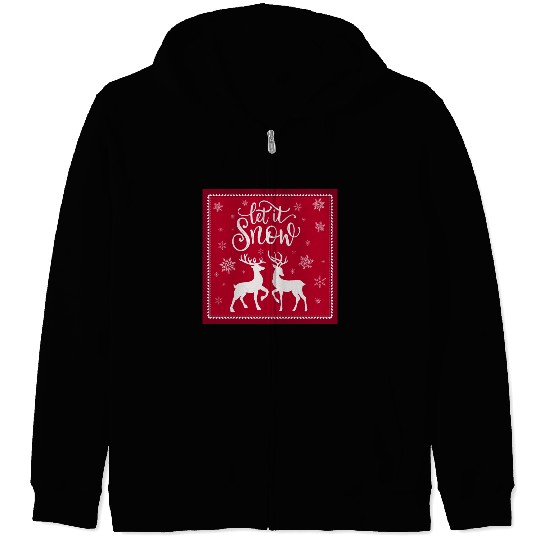 Let it snow with beautiful deer Zip Hoodies