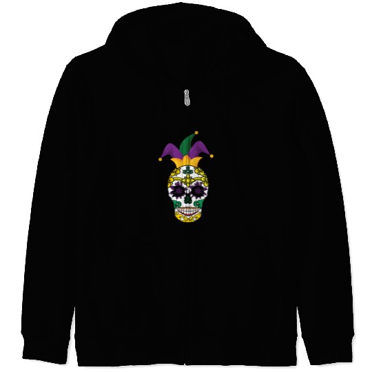 Bone Skeleton Festival Parade Beads Mardi Gras Zip Hoodies