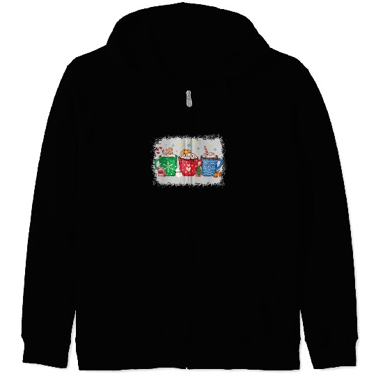 Christmas Hot Chocolate Peppermint Mocha Zip Hoodies