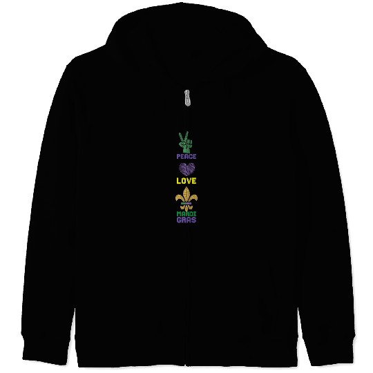 2023 Festival Parade Beads Love Peace Mardi Gras Zip Hoodies