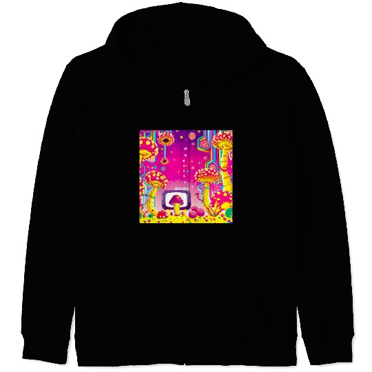Psychedelic Video Game Fantasy World Zip Hoodies