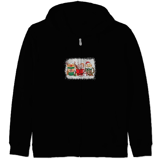 Christmas Hot Chocolate Cup Zip Hoodies