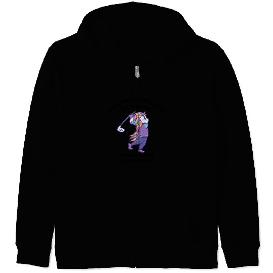Unicorn on the golf course Zip Hoodies