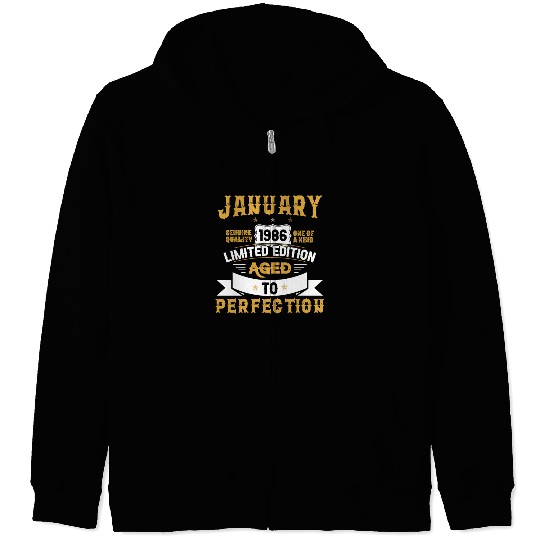January 1986 Limited Edition Aged To Perfection Zip Hoodies