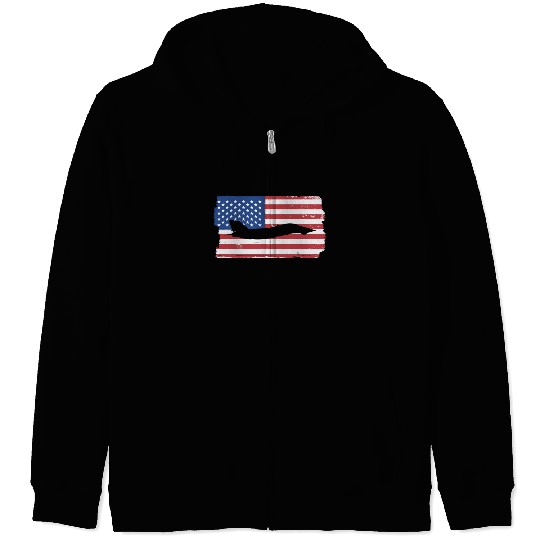 F-14 Tomcat Fighter Jet American Flag F14 Tomcat Zip Hoodies