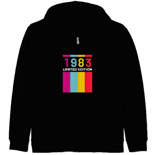 40 Years Vintage 1983 Retro 40th Birthday Zip Hoodies