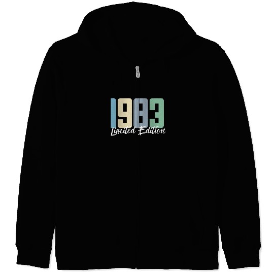 40 Years Vintage 1983 Retro 40th Birthday Zip Hoodies