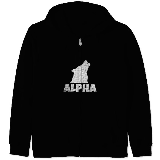 Alpha Wolf Pack Member Wildlife Zip Hoodies