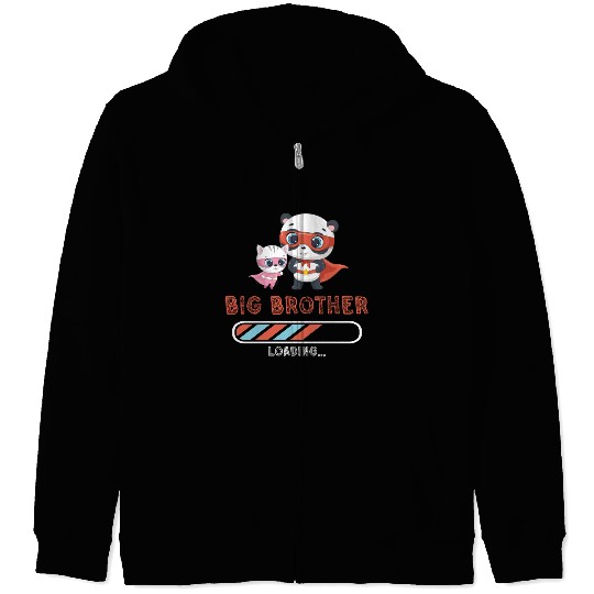 Big brother super hero panda cat Zip Hoodies