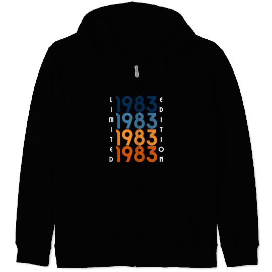 40 Years Vintage 1983 Retro 40th Birthday Zip Hoodies
