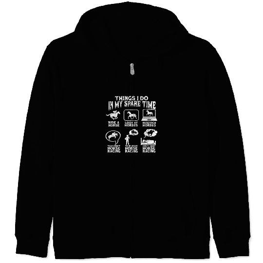Horse Racing Equestrian Horseback Horse Racer Zip Hoodies