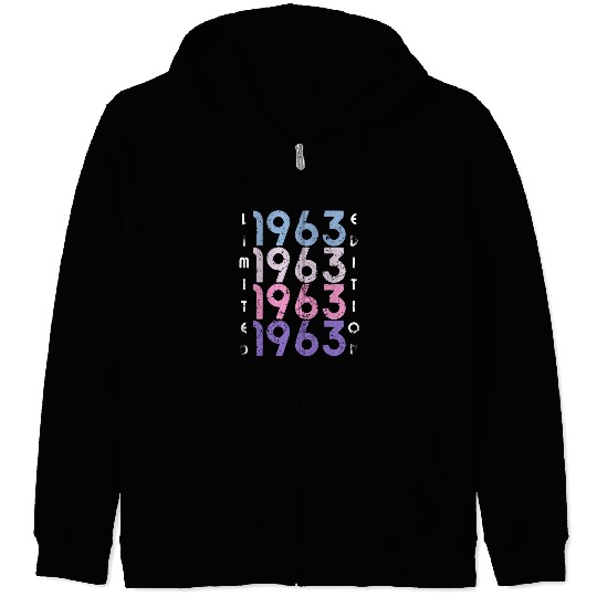 60 Years Vintage 1963 Retro 60th Birthday Zip Hoodies