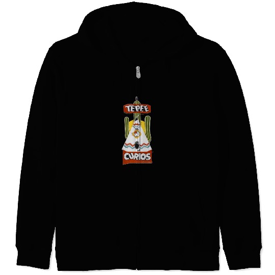 Tepee Curios Route 66 Neon Tucumcari New Mexico Zip Hoodies