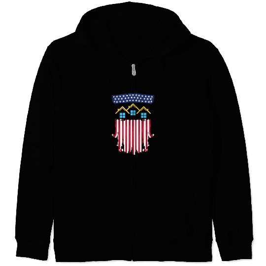 Proud American Patriotic USA Flag Realtor Real Est Zip Hoodies