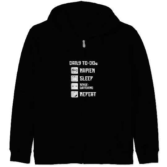 Movie Fan Daily Binge Watcher Ramen Lover Zip Hoodies