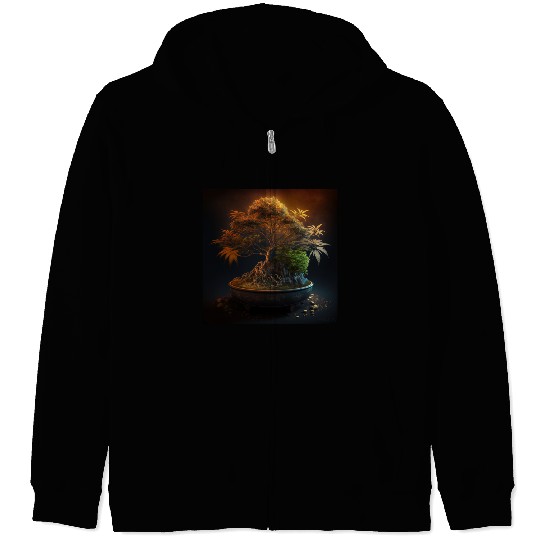 Cannabonsai - Bonsai Tree, Cannabis Plant, Zip Hoodies