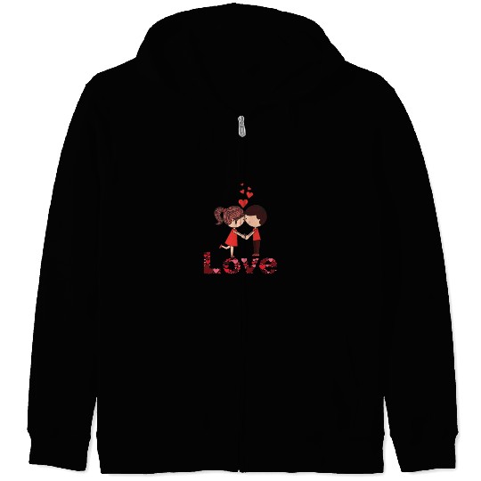 Love -A couple expressing their love Zip Hoodies