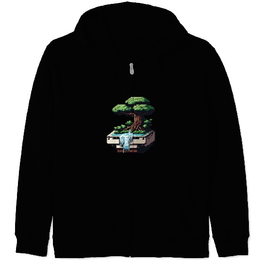 8 Bit Bonsai Tree Zip Hoodies