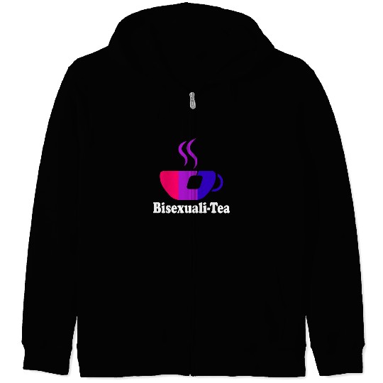 Bisexualitea Teacup Bi Pride Colors Bisexual Aesth Zip Hoodies