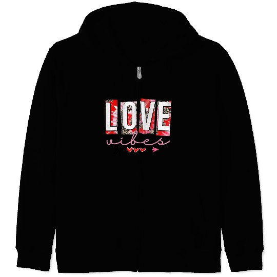 Leopard print cheetah Love Vibes Zip Hoodies Cupids Arrow