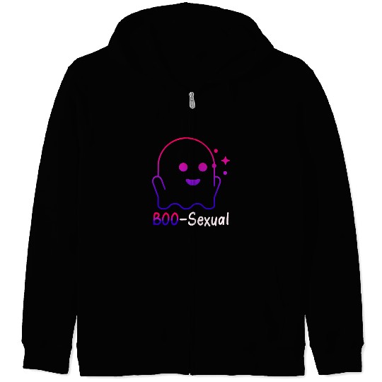 Boo Sexual Cute Bi Ghost LGBT Bisexual Pride Funny Zip Hoodies