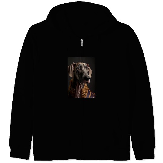 Great Dane Dog Breed Portrait Royal Renaissance An Zip Hoodies