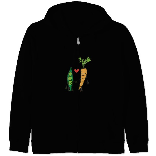 womens carrot and peas v neck Zip Hoodies