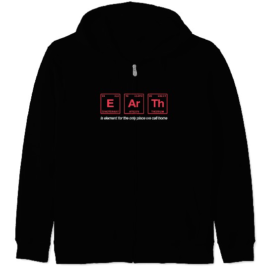 EARTH - written in elements of the periodic table Zip Hoodies