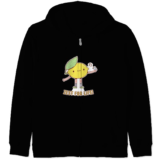 Cute Lemon and Bird Zest For Life Zip Hoodies