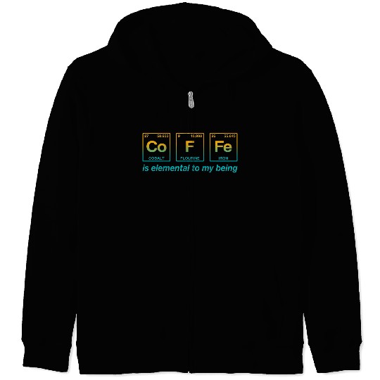 COFFEE - with elements of the periodic table Zip Hoodies