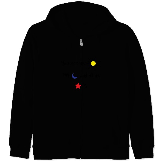 Sun Moon and Stars Zip Hoodies