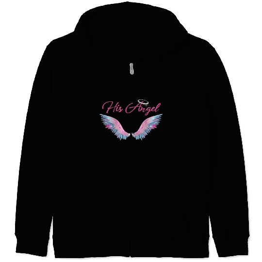 His Angel Zip Hoodies