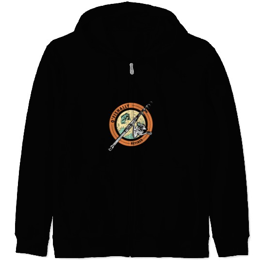 Ofishally Retired Fishing Retro Retirement Fishing Zip Hoodies